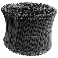 BOTTE DE 1000 LIENS ACIER DE 140MM FIL RECUIT NOIR 1.10 MM BOTTE DE 1000 LIENS ACIER DE 140MM FIL RECUIT NOIR 1.10 MM